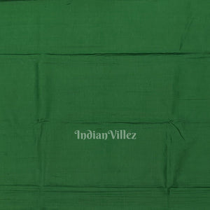 Green Raja Nartaki Theme Hand-Painted Pattachitra Saree