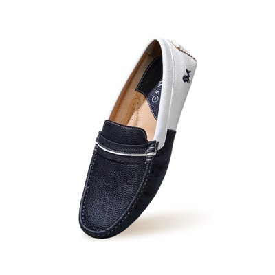 Color Block Loafers : White-Black