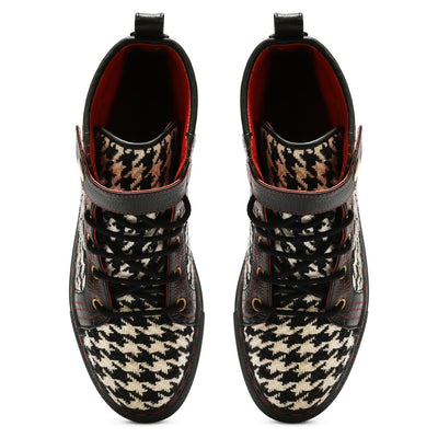 White Classic Houndstooth High_Tops Men (discontinued)