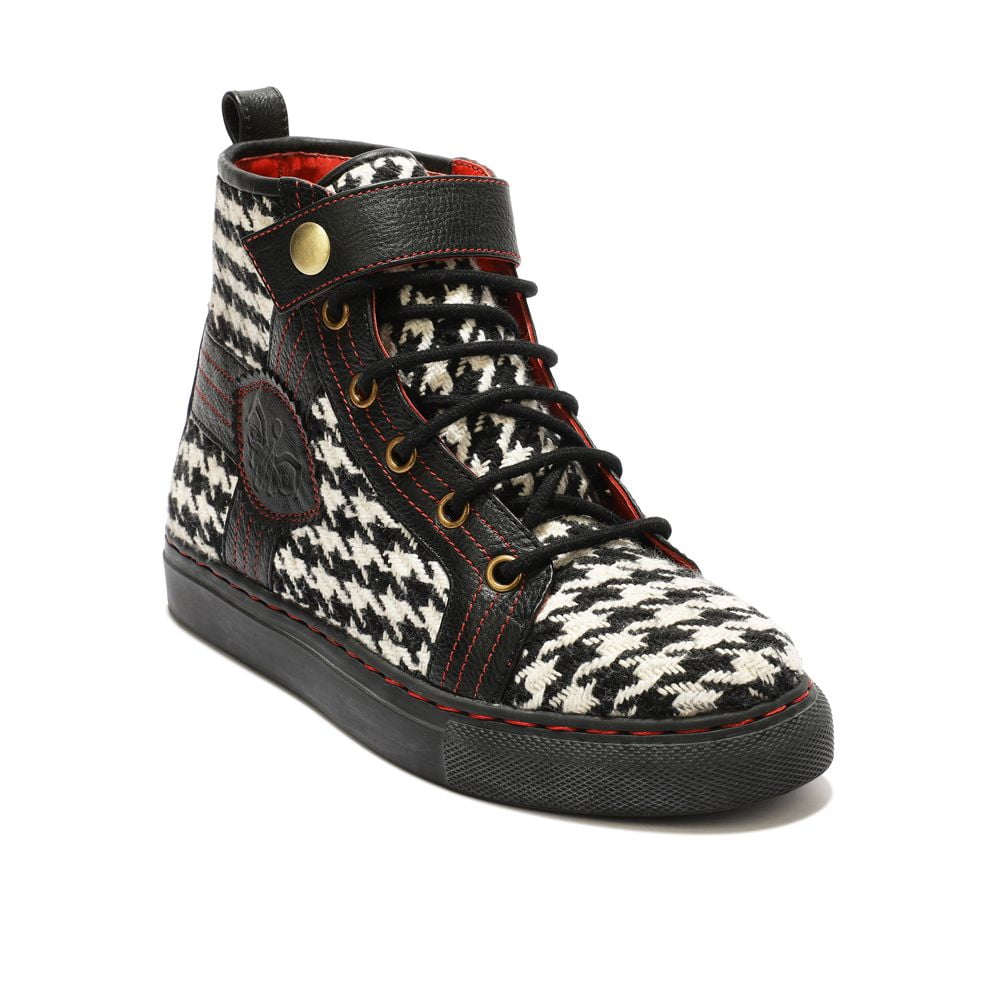 White Classic Houndstooth High_Tops Men (discontinued)