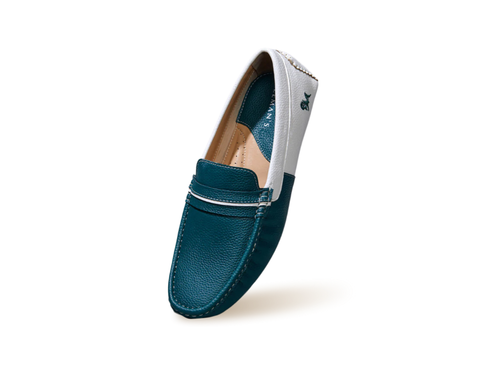 Color Block Loafers : White-Green