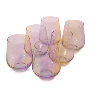 Estelle Colored Wine Stemless - Set of 6 {Iridescent}