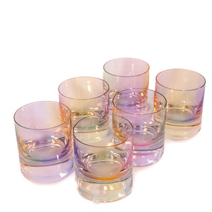 Estelle Colored Rocks Glass - Set of 6 {Iridescent}
