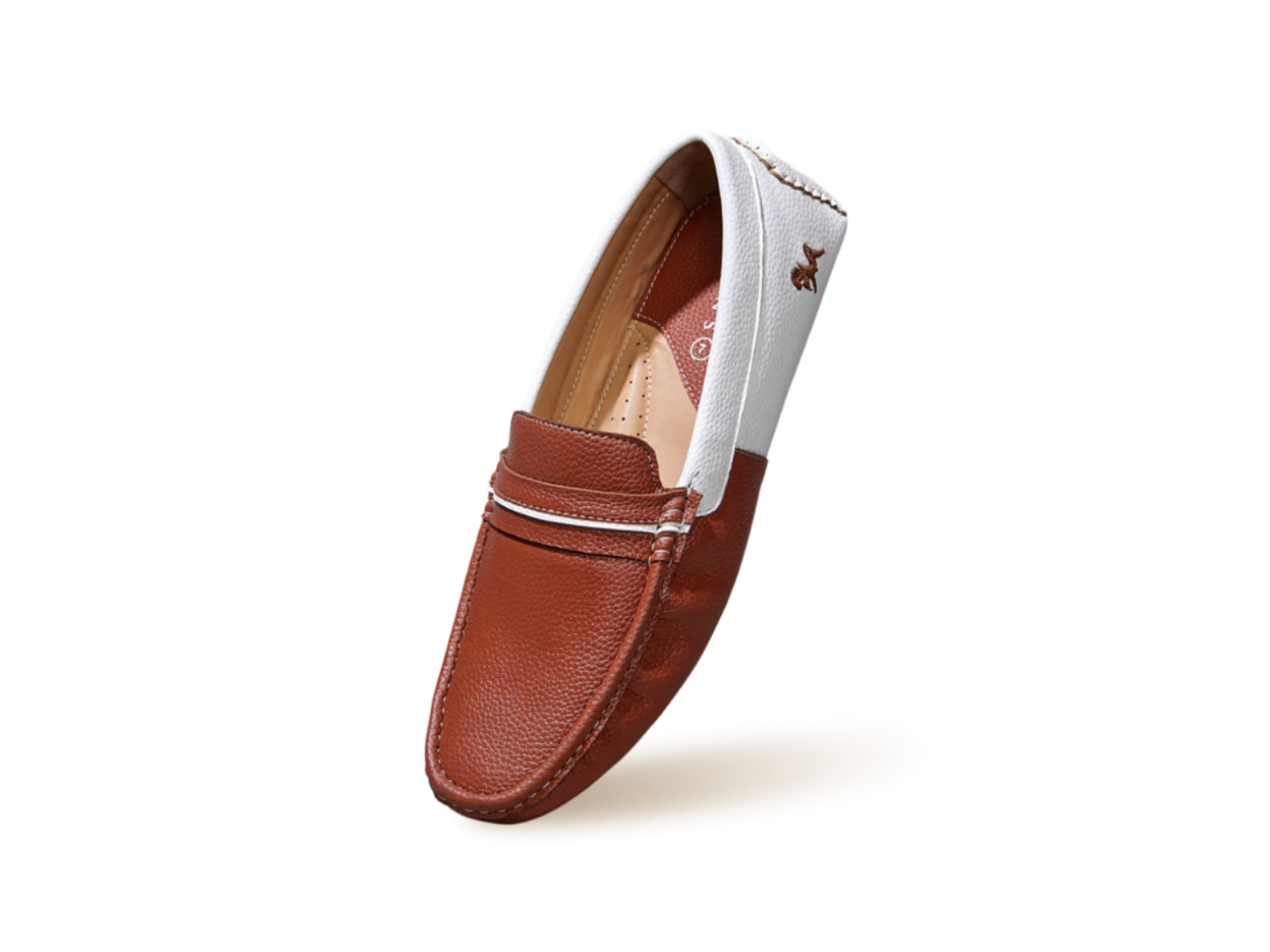 Color Block Loafers : White-Tan