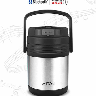 Woofer Thermosteel Tiffin With Bluetooth Speaker (Milton)