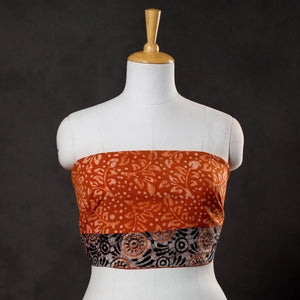 Brown - Hand Batik Printed Cotton Blouse Piece