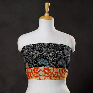 Black - Hand Batik Printed Cotton Blouse Piece