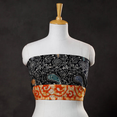 Black - Hand Batik Printed Cotton Blouse Piece