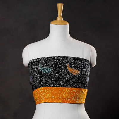 Black - Hand Batik Printed Cotton Blouse Piece
