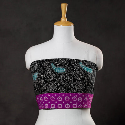 Black - Hand Batik Printed Cotton Blouse Piece
