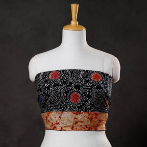 Black - Hand Batik Printed Cotton Blouse Piece