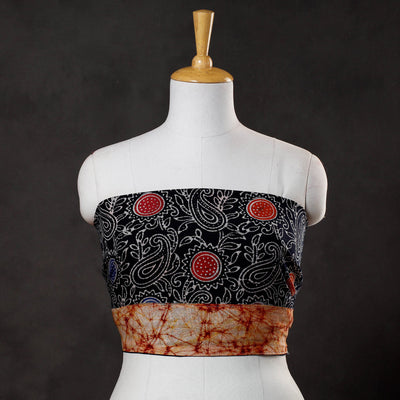 Black - Hand Batik Printed Cotton Blouse Piece