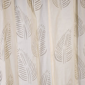 Beige - Leaves Cutwork Cotton Barmer Applique Door Curtain