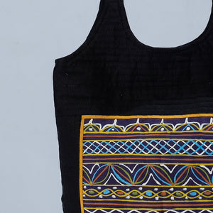 Black - Traditional Rogan Hand Painted Mashru Shoulder Bag