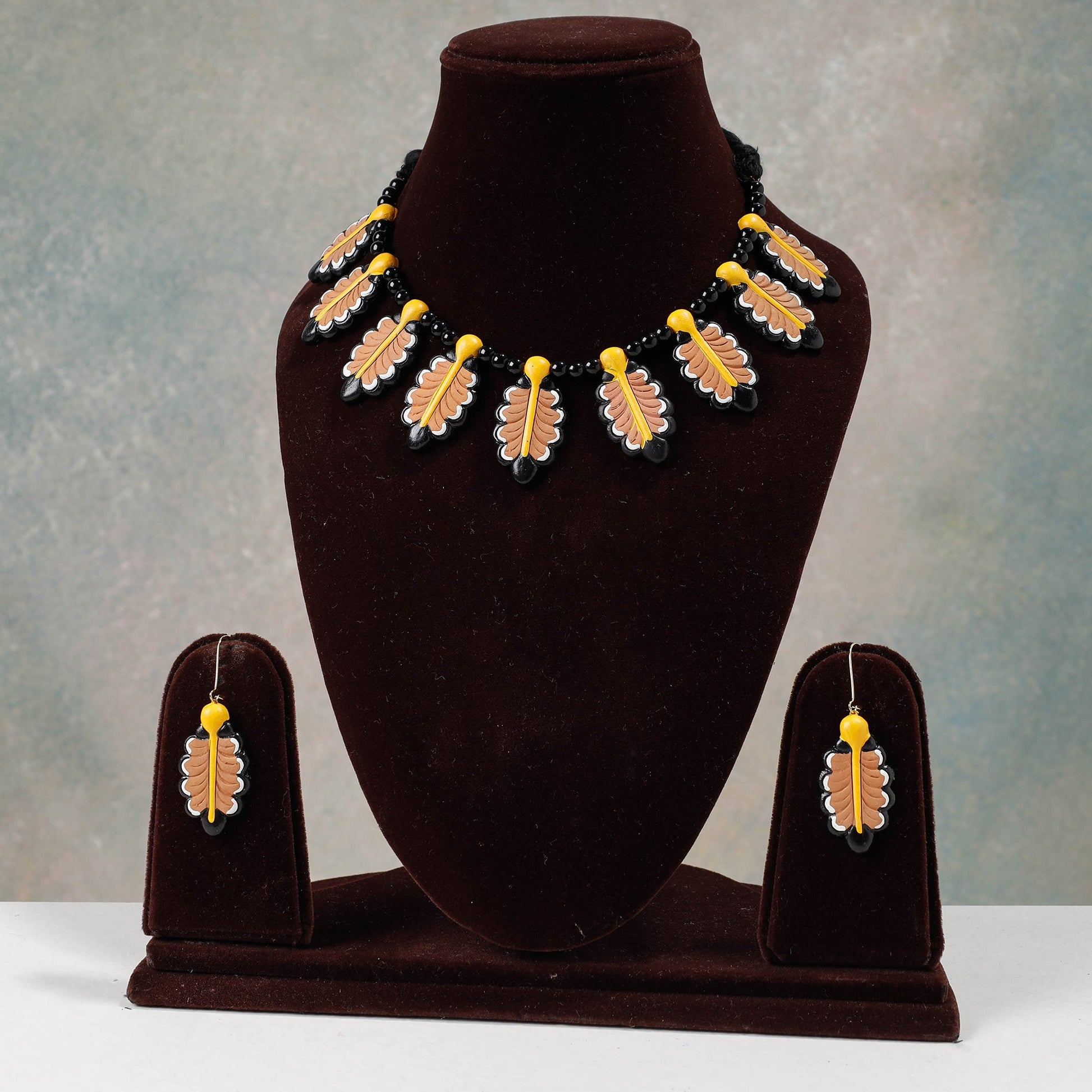 Bishnupur Handpainted Terracotta Necklace Set