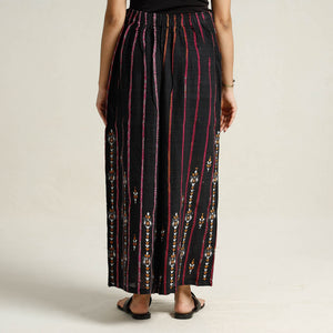 Black - Bengal Khesh Weaving Cotton Kantha Embroidery Palazzo 27