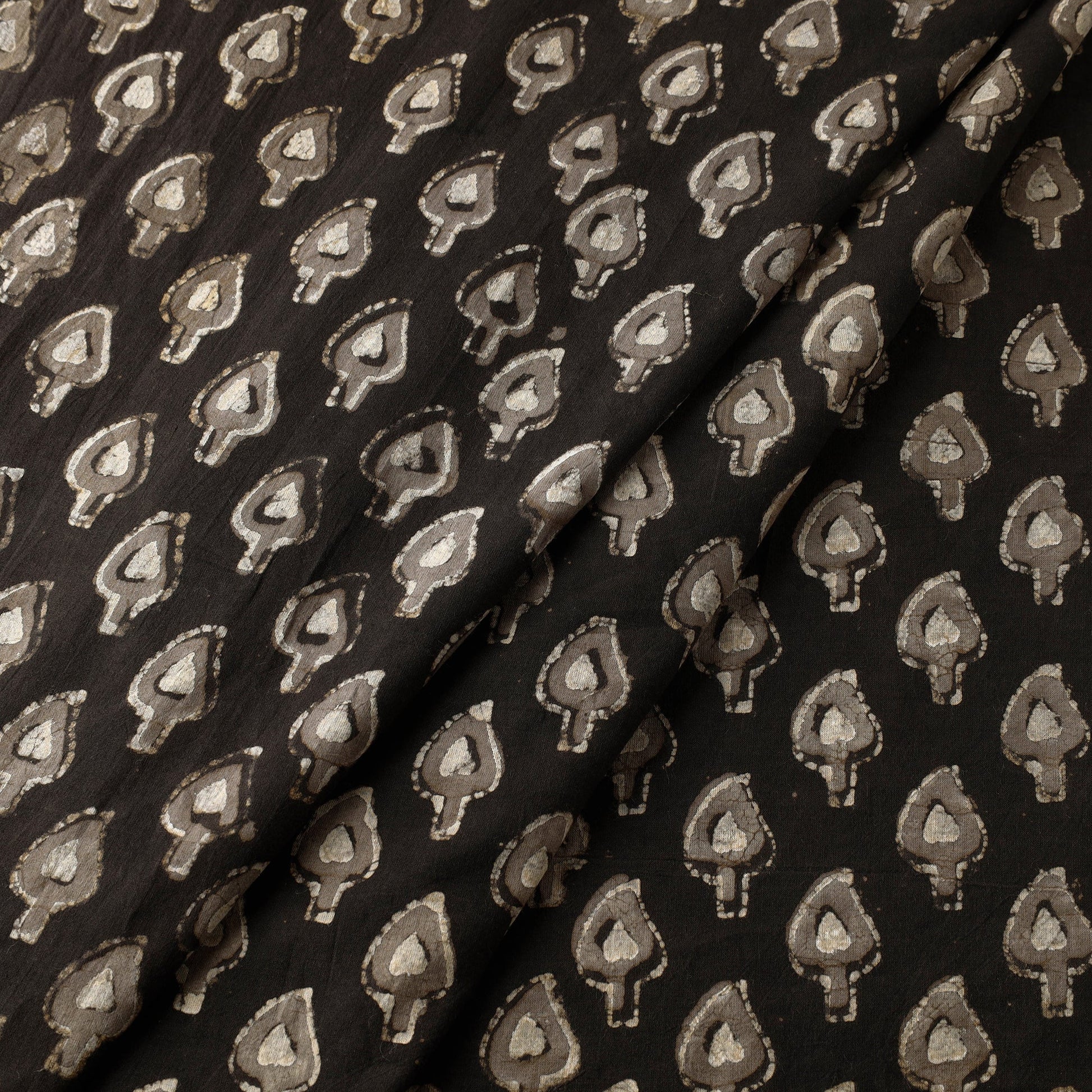 Brown - Pipad Block Printed Cotton Fabric
