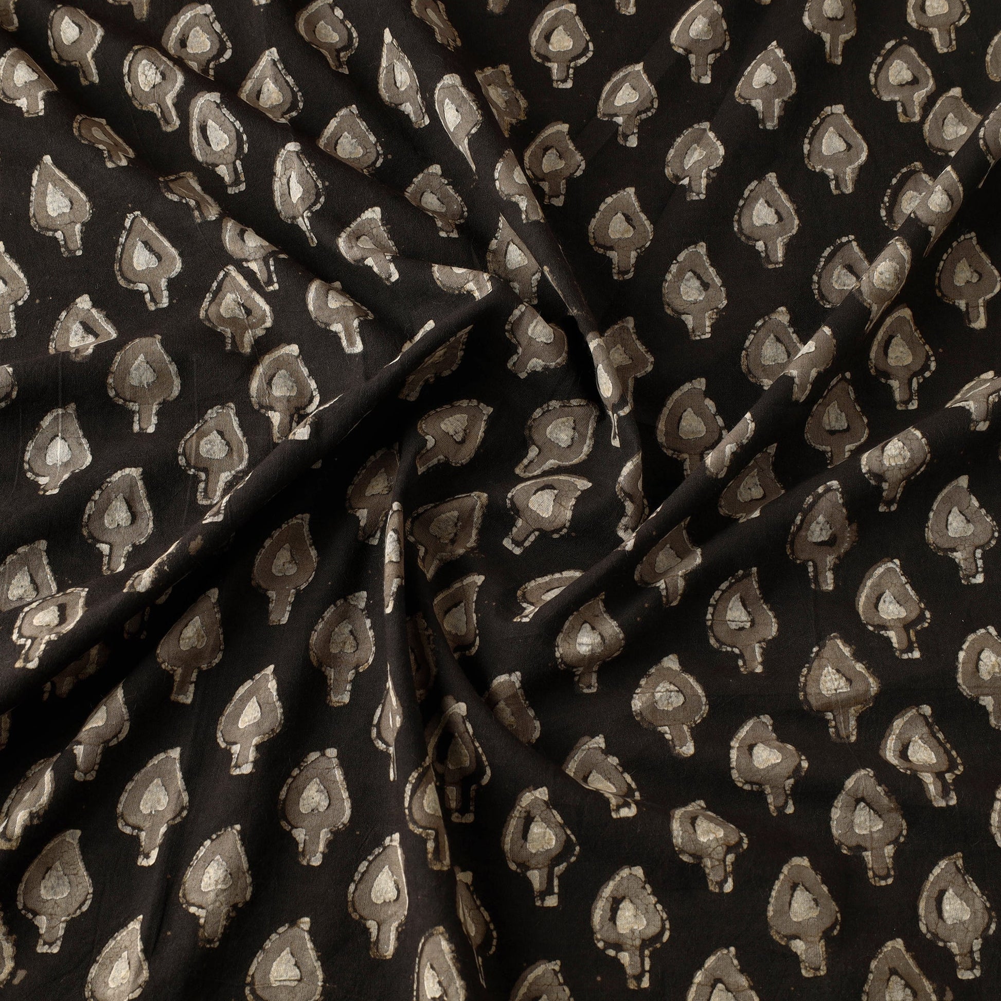 Brown - Pipad Block Printed Cotton Fabric