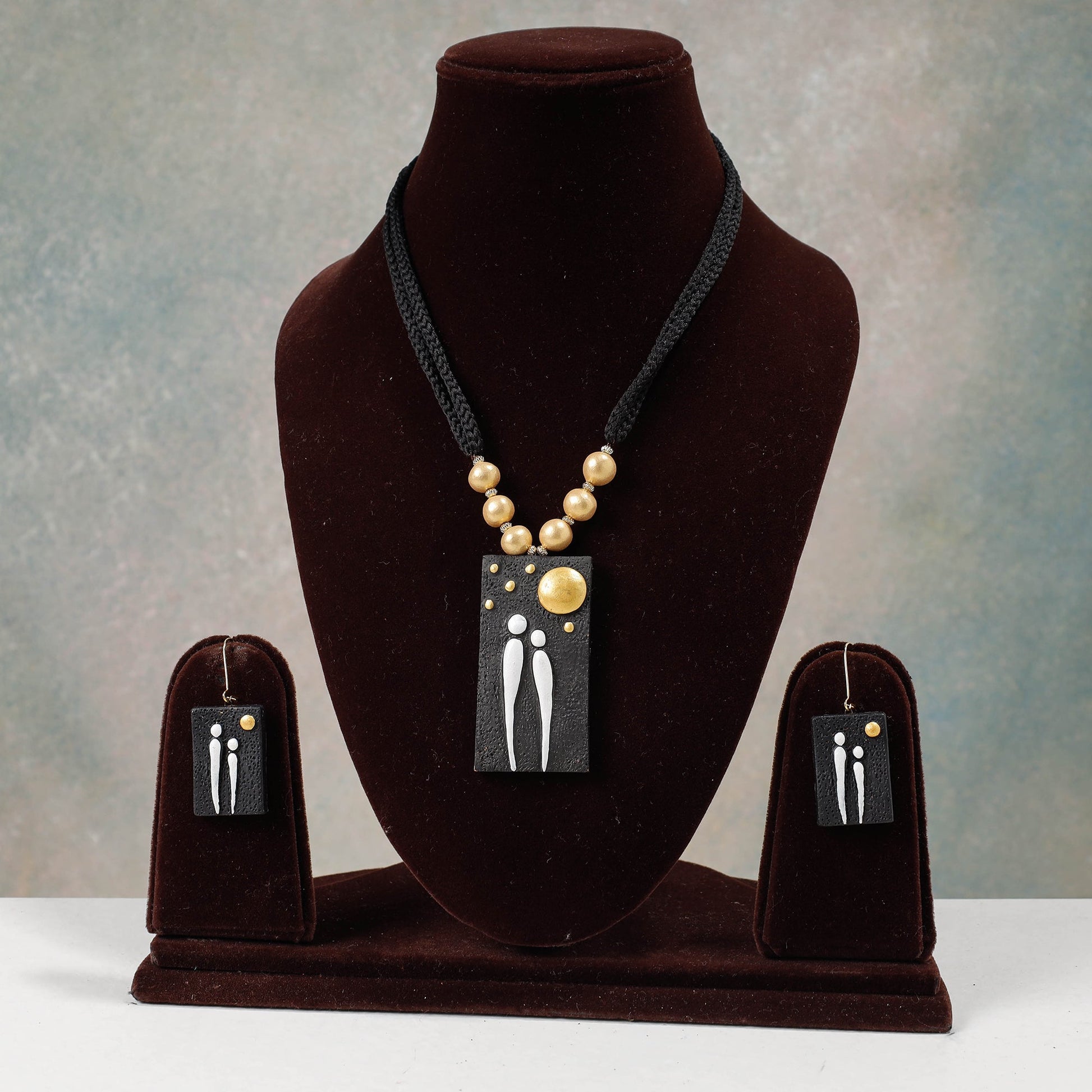 Bishnupur Handpainted Terracotta Necklace Set