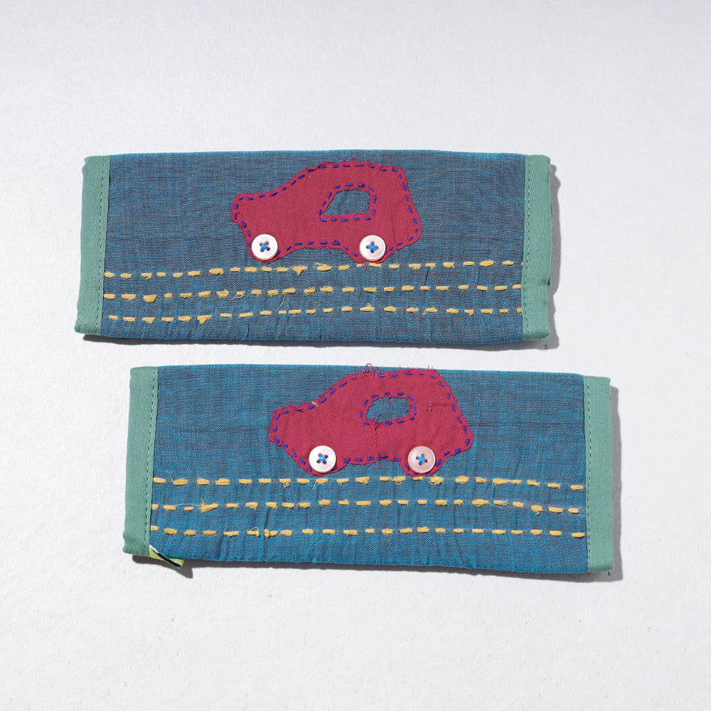 Blue - Handmade Fridge Handle/Seat Belt Cover by Jugaad (Set of 2)