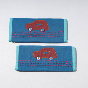 Blue - Handmade Fridge Handle/Seat Belt Cover by Jugaad (Set of 2)