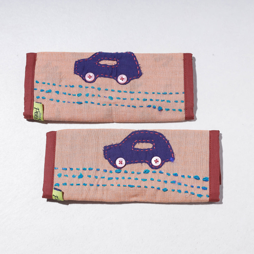 Beige - Handmade Fridge Handle/Seat Belt Cover by Jugaad (Set of 2)