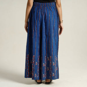 Blue - Bengal Khesh Weaving Kantha Embroidery Cotton Palazzo 42