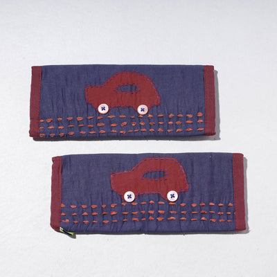 Blue - Handmade Fridge Handle/Seat Belt Cover by Jugaad (Set of 2)