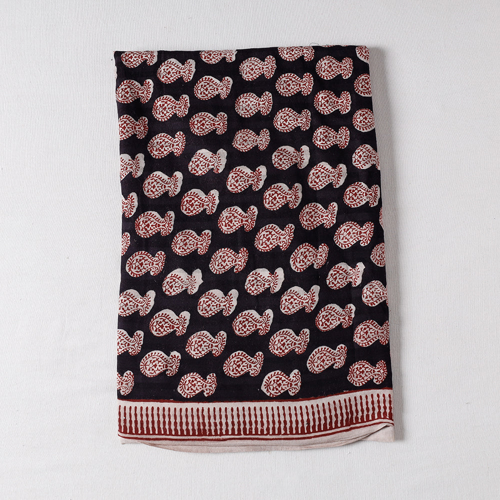 Black - Bagh Block Printing Cotton Precut Fabric (1.4 meter)