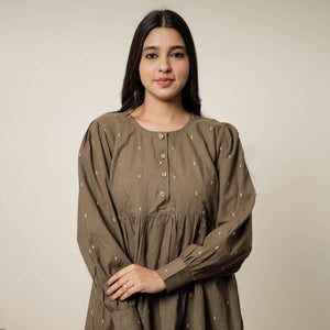 Brown - Jacquard Cotton Co-Ord Set 11