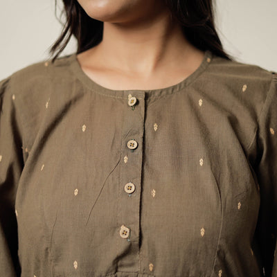 Brown - Jacquard Cotton Co-Ord Set 11