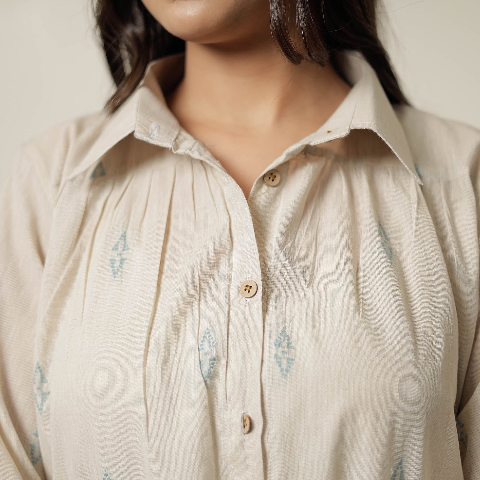 Beige - Jacquard Cotton Co-Ord Set 05