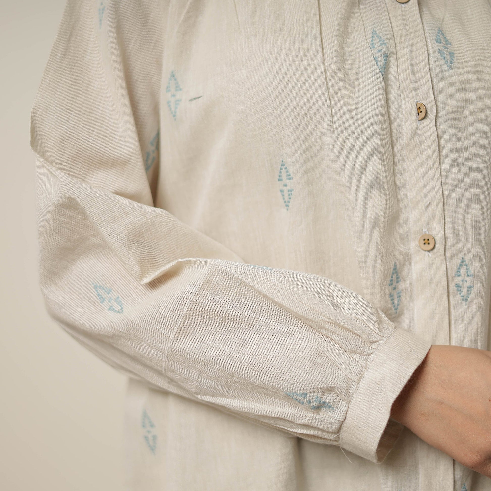 Beige - Jacquard Cotton Co-Ord Set 05