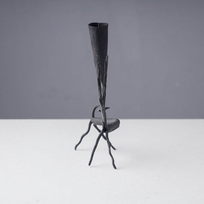 Bastar Tribal Wrought Iron Deer Candle Stand (4 x 2 in)
