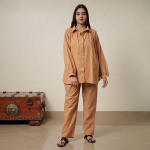 Brown - Jacquard Cotton Co-Ord Set 03