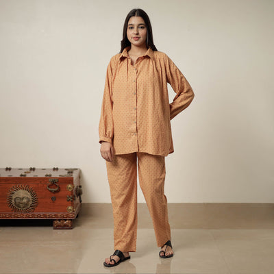 Brown - Jacquard Cotton Co-Ord Set 03