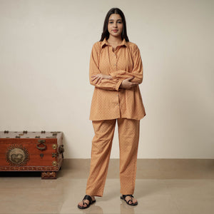 Brown - Jacquard Cotton Co-Ord Set 03