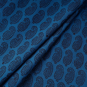 Blue - Bagh Hand Block Printed Cotton Fabric