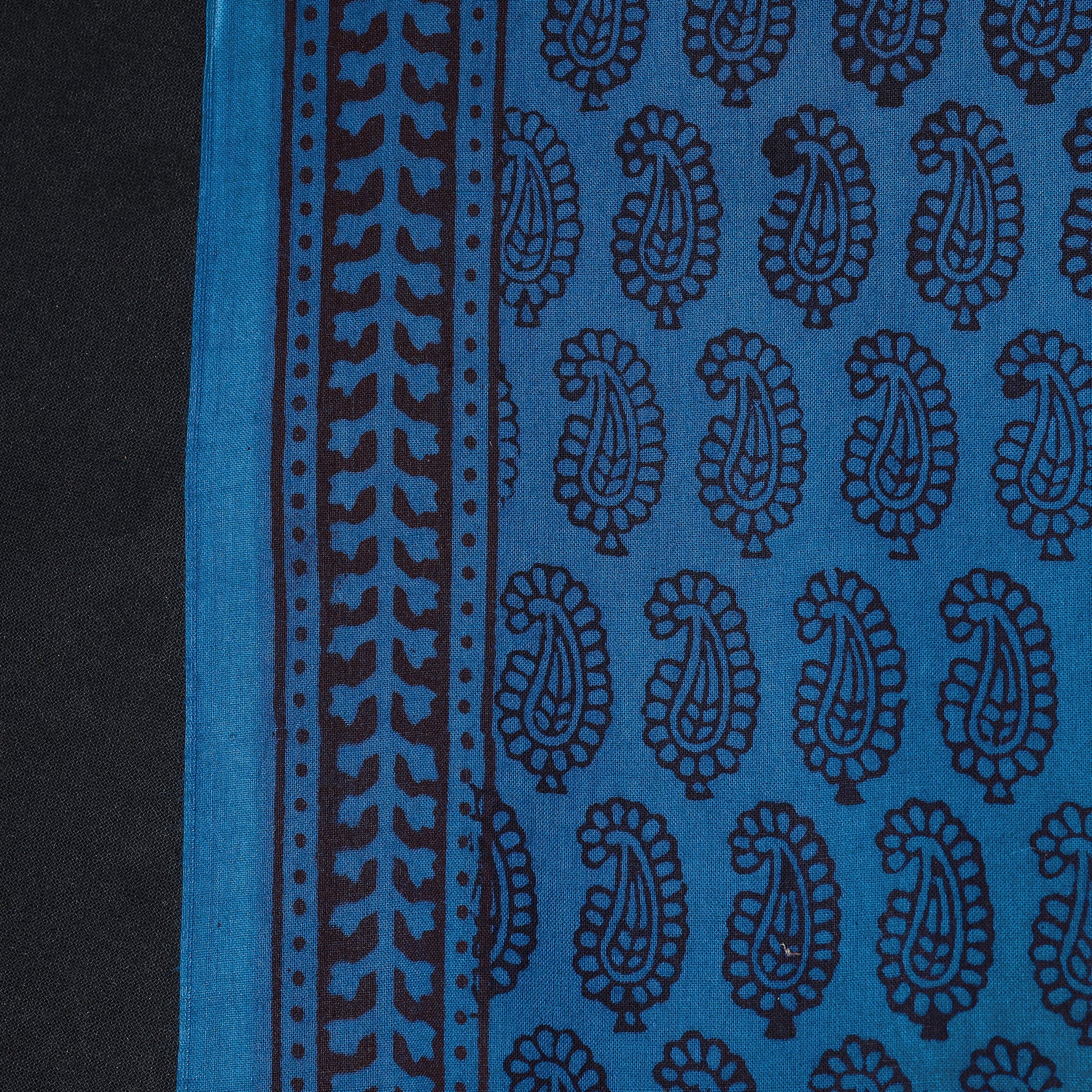 Blue - Bagh Hand Block Printed Cotton Fabric