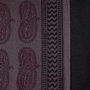 Brown - Bagh Hand Block Printed Cotton Fabric