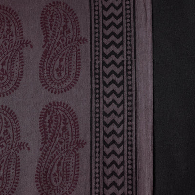 Brown - Bagh Hand Block Printed Cotton Fabric