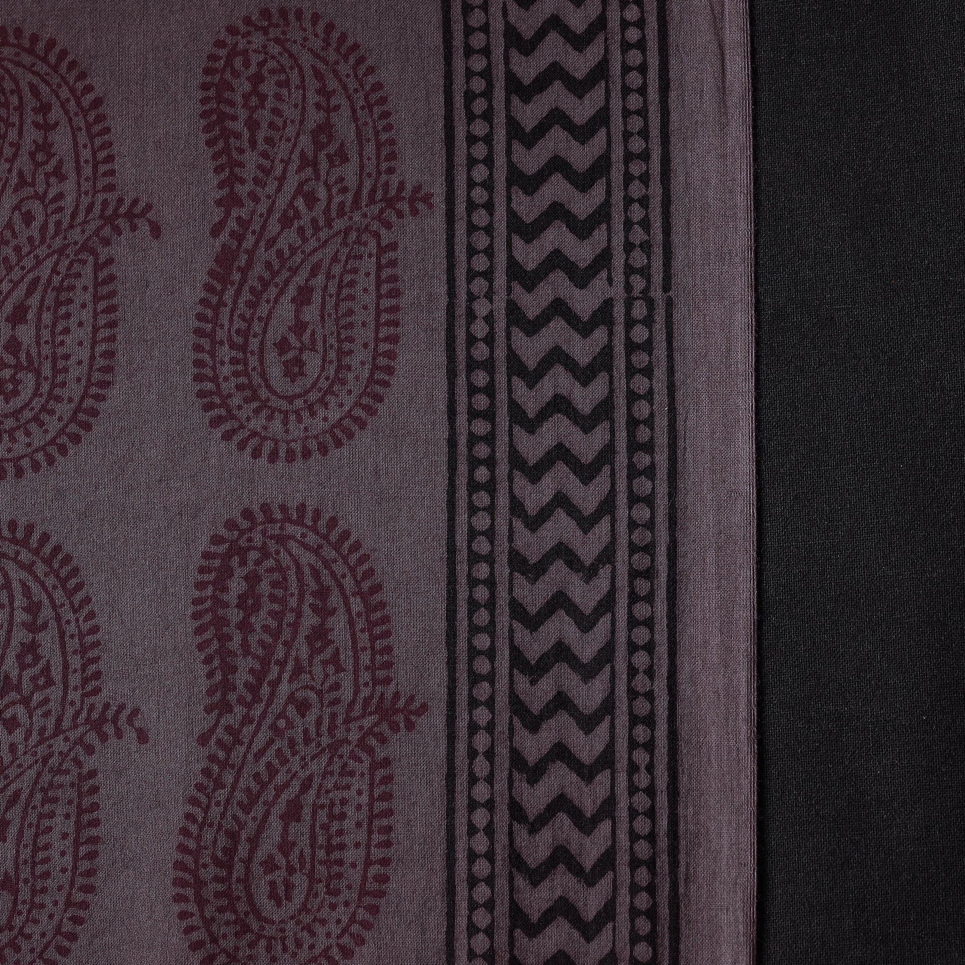 Brown - Bagh Hand Block Printed Cotton Fabric