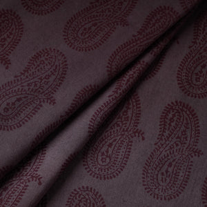 Brown - Bagh Hand Block Printed Cotton Fabric