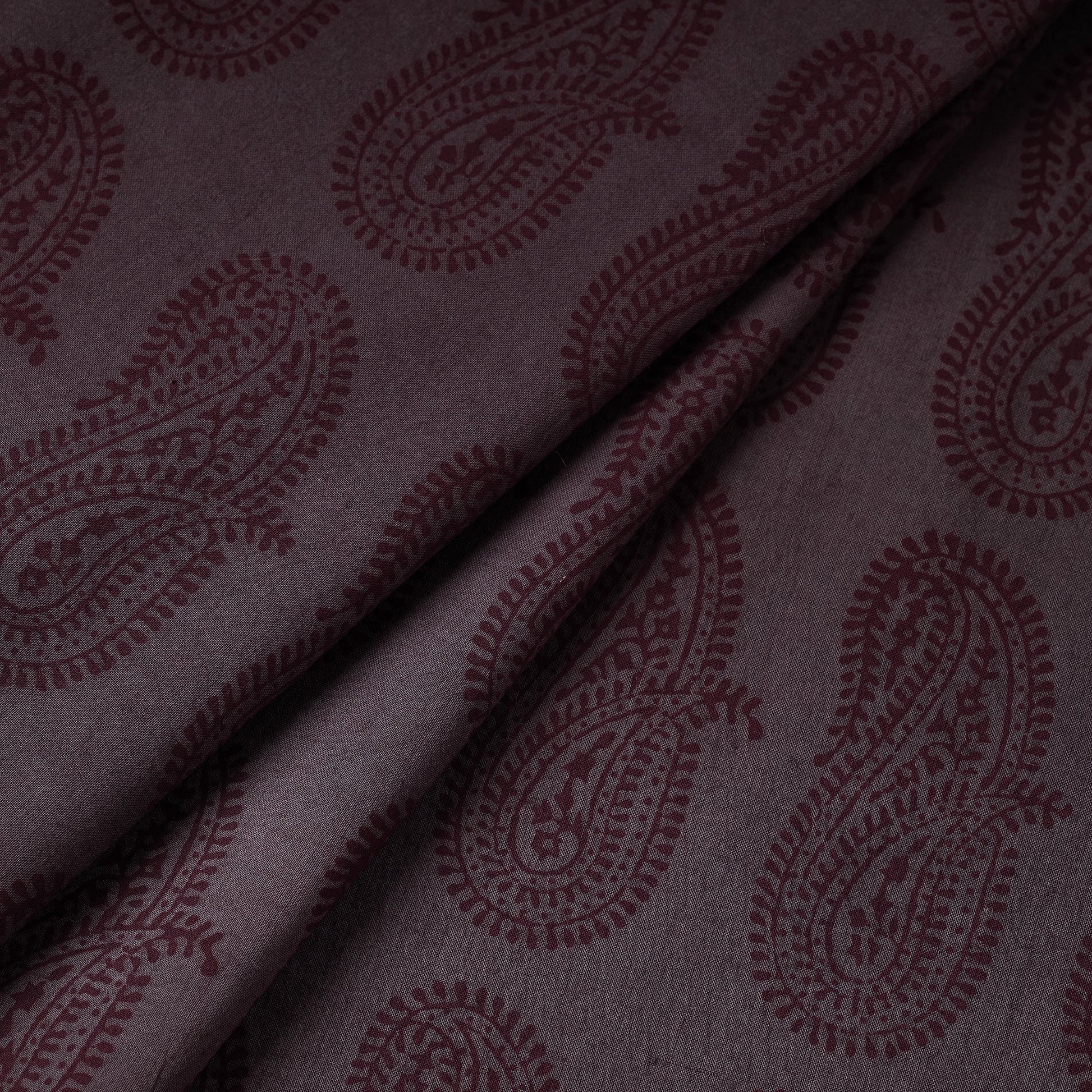 Brown - Bagh Hand Block Printed Cotton Fabric