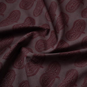 Brown - Bagh Hand Block Printed Cotton Fabric