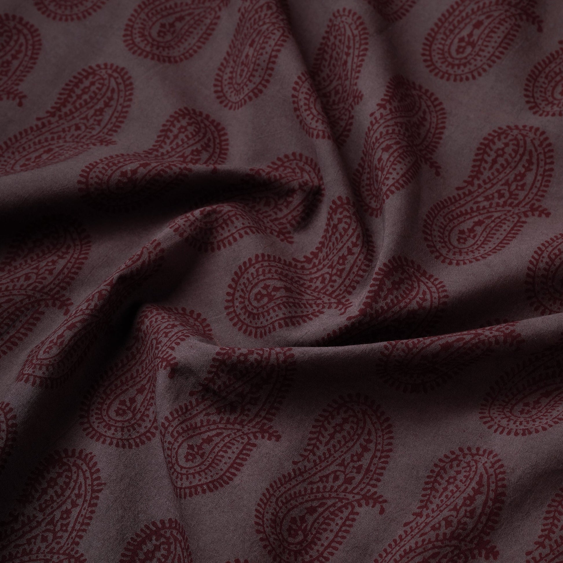 Brown - Bagh Hand Block Printed Cotton Fabric