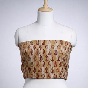 Brown - Rangoli Akola Block Printed Cotton Blouse Piece