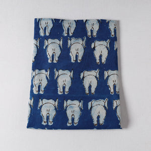 Blue - Bindaas Block Art Printing Cotton Natural Dyed Precut Fabric (2 meter)