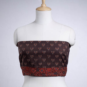 Brown - Rangoli Ajrakh Block Printed Cotton Blouse Piece