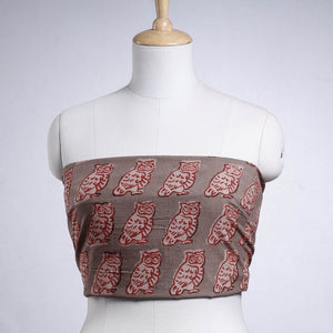 Brown - Rangoli Bindaas Block Printed Cotton Blouse Piece